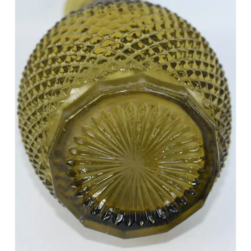 Empoli Pineapple Genie Bottles Vintage Italian Glass Decorative Decanter